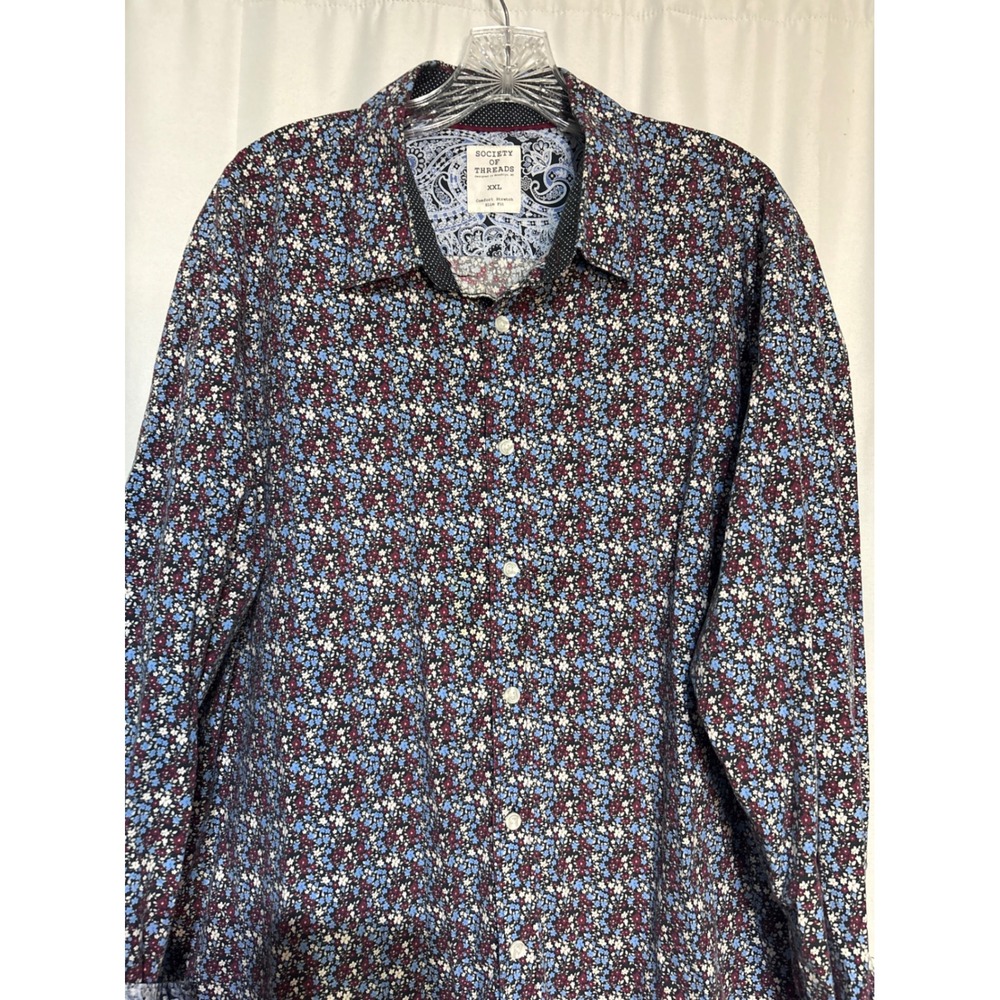 Society of Threads XXL Slim Fit Floral Button Down Shirt Men's - Picture 3 of 9